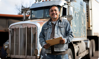 KCE Logistics driver managing seamless ground freight and international transport with a semi-truck.